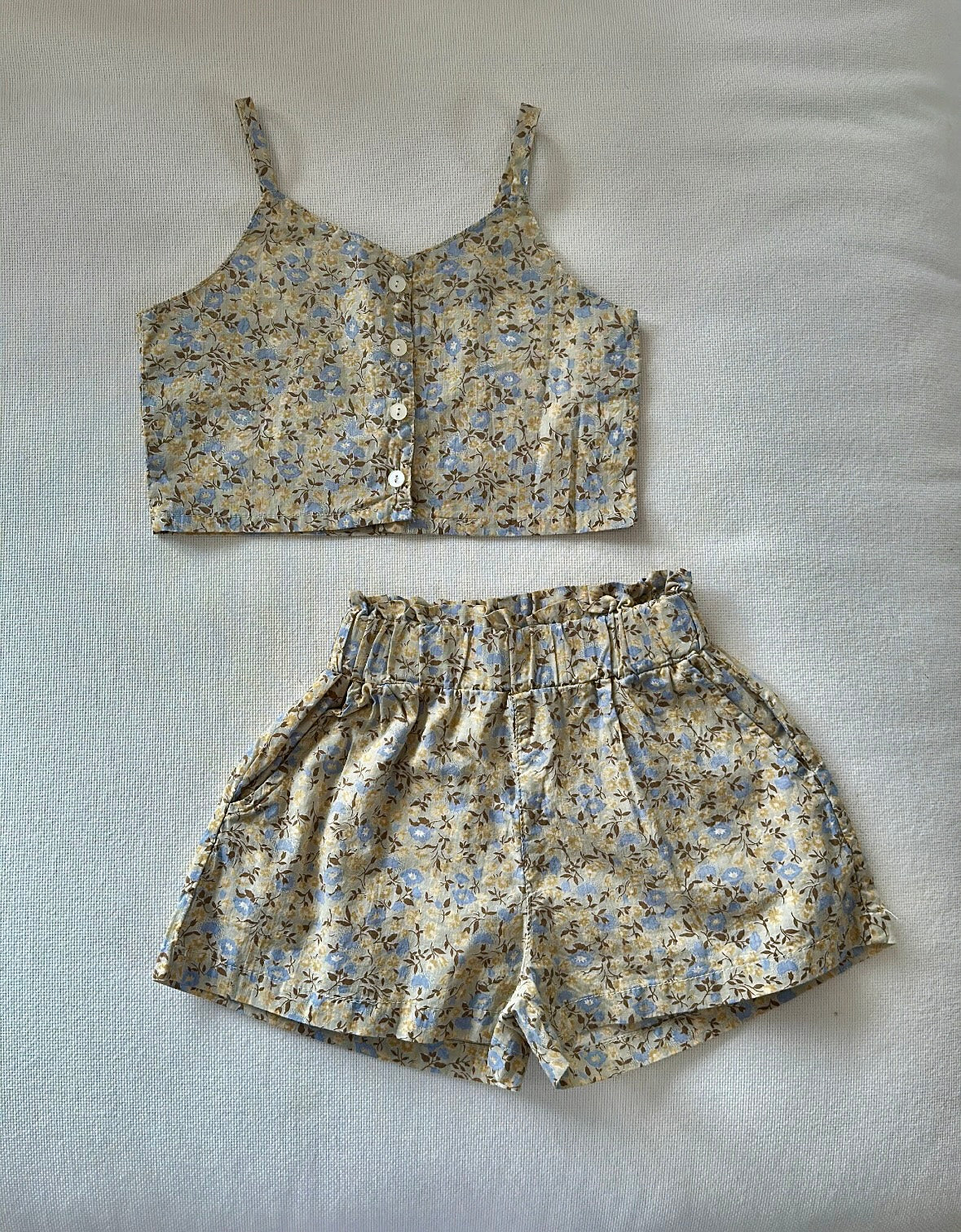 Floral Button front short set