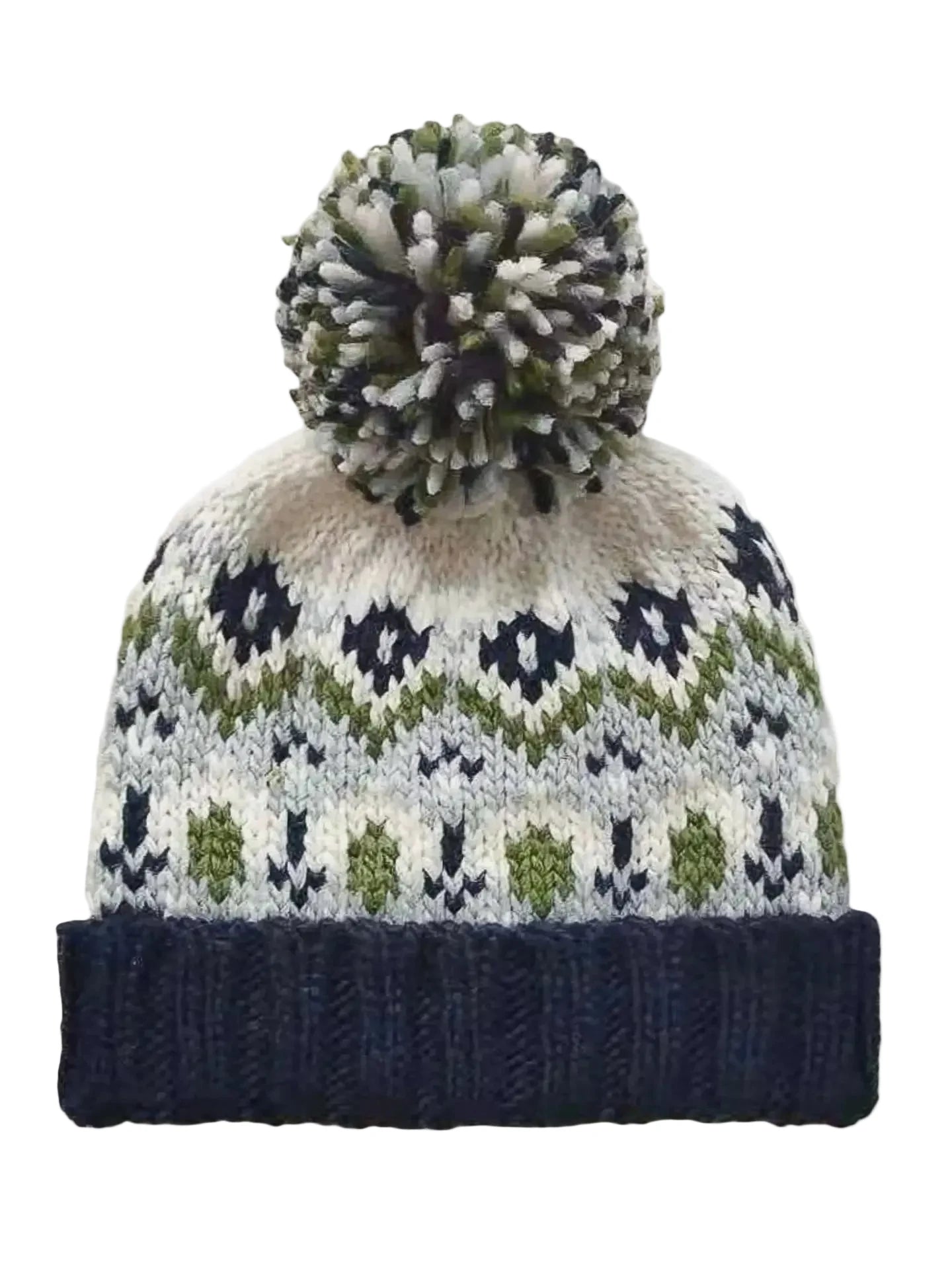 Fairisle Navy Knit Hat