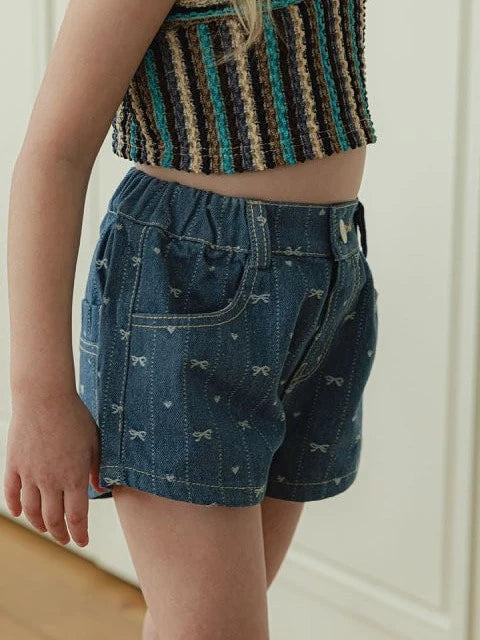 Ribbon Jean Shorts