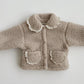 Teddy coat with lace trim