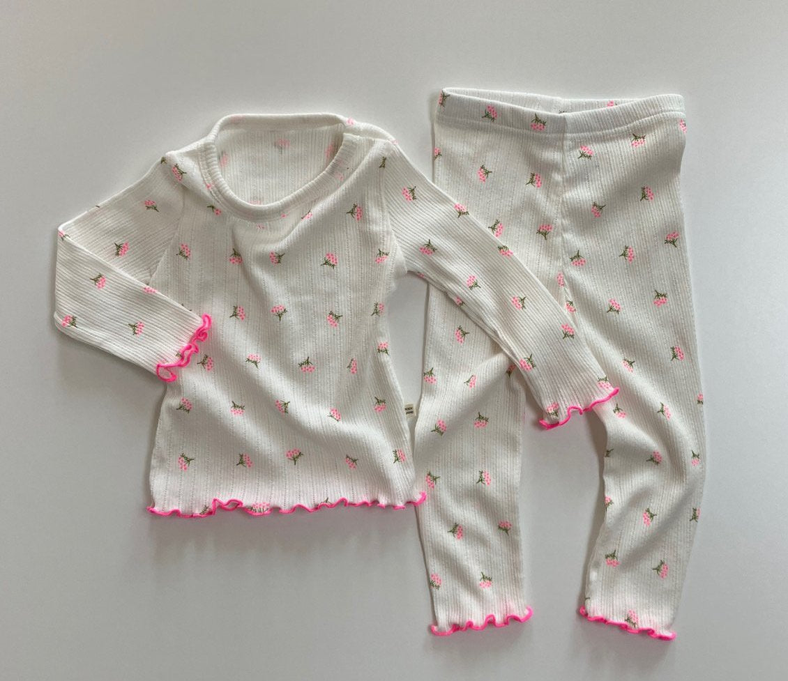 Floral Frill Pajama Set