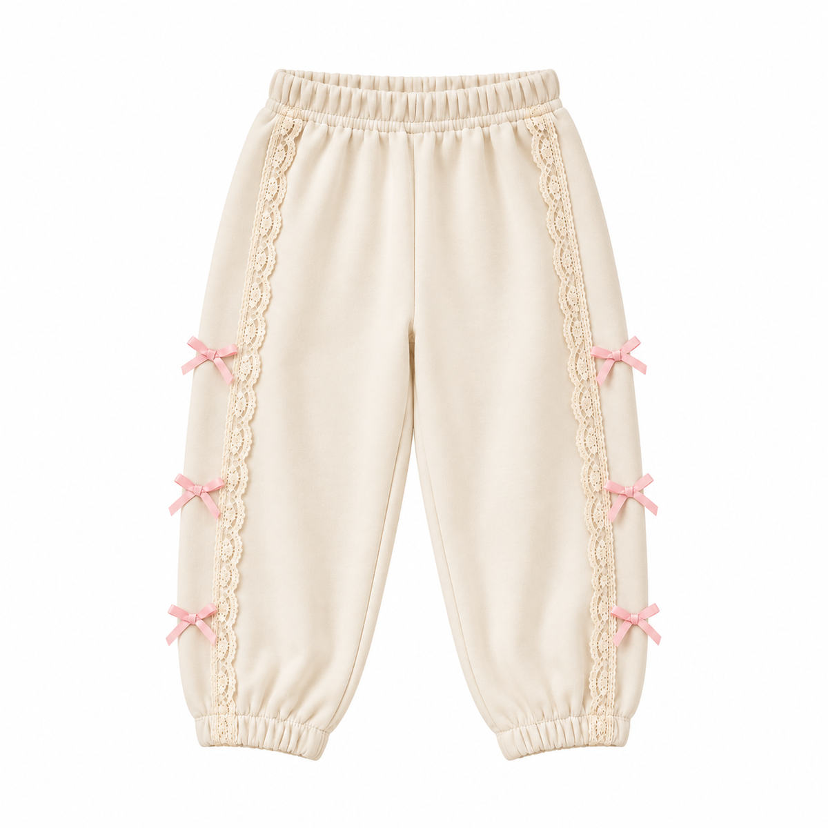 Cream Dodo Lace Jogger Pants