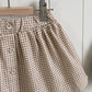 Button Front Check Skirt