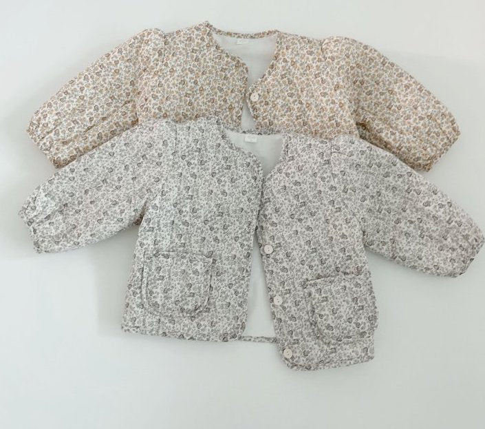 Floral Quilted button front jacket