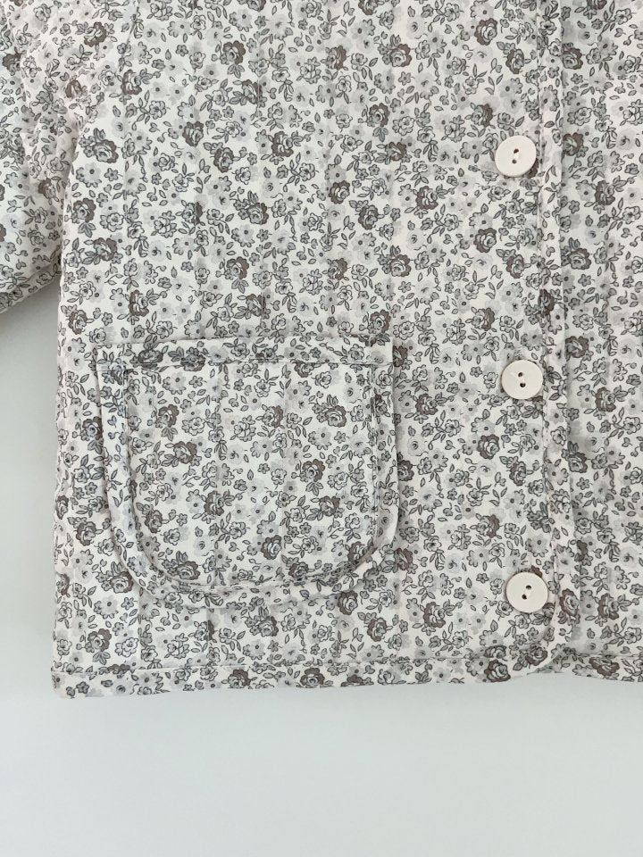 Floral Quilted button front jacket