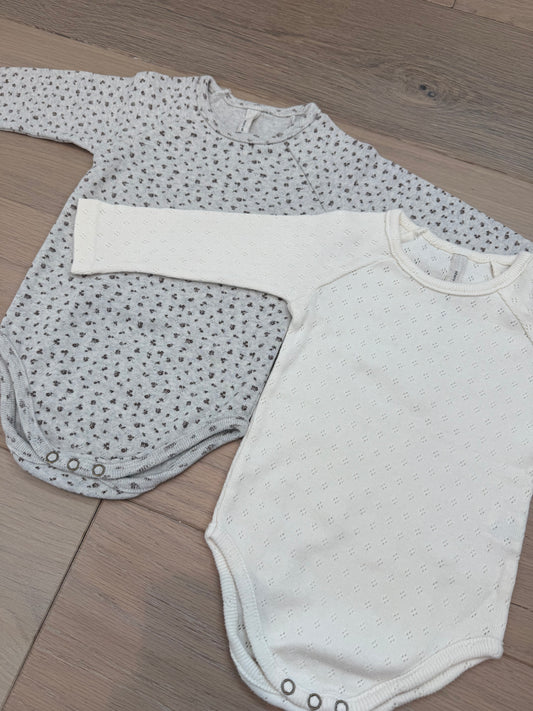 Set of 2 pointelle bodysuits