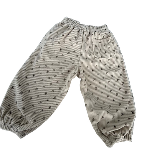 Floral corduroy jogger pants