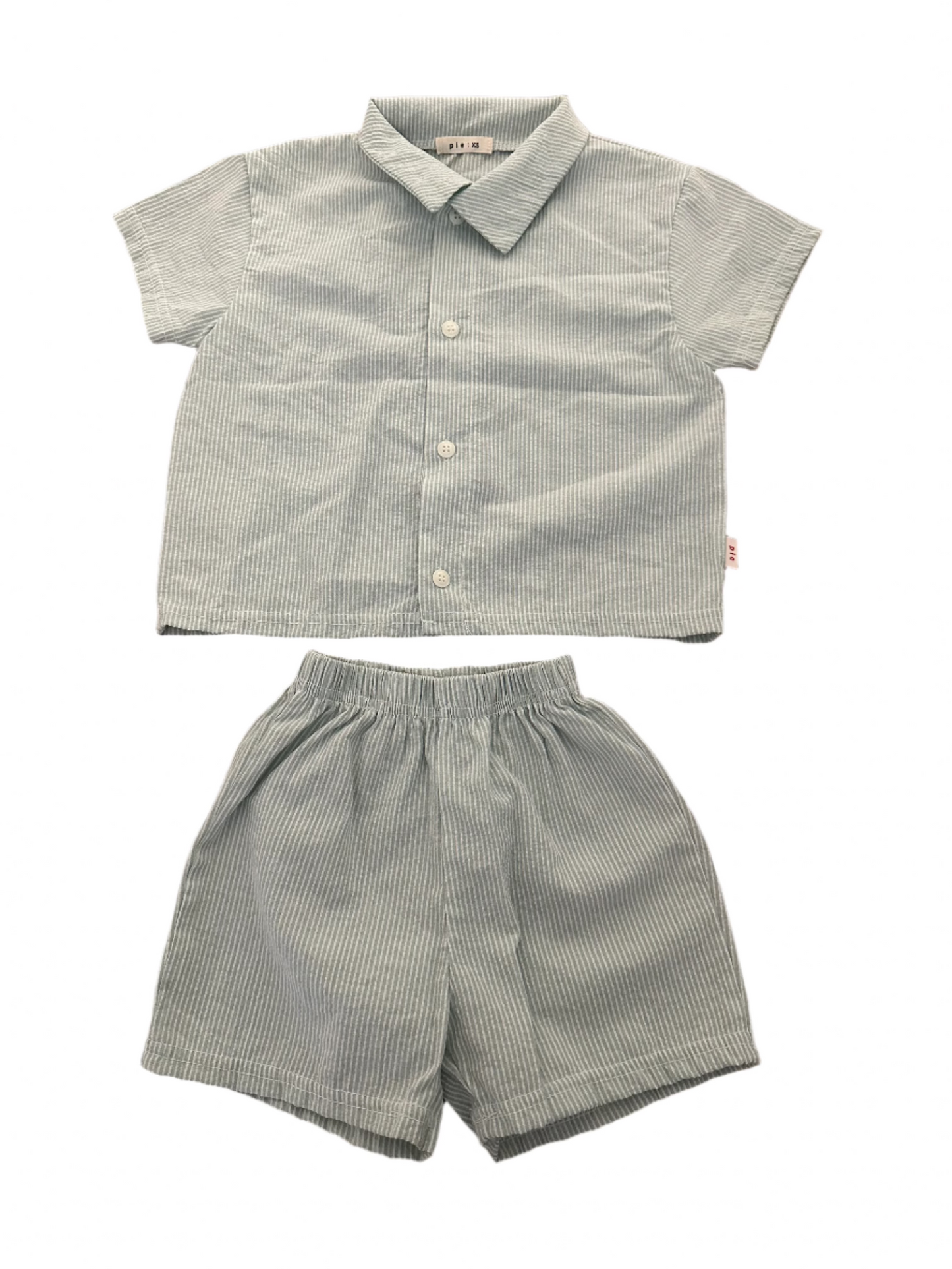 Linen Striped Button Front Set