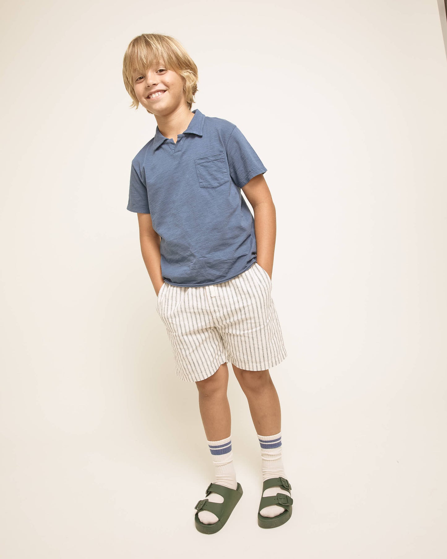 Linen Stripe Bermuda Short