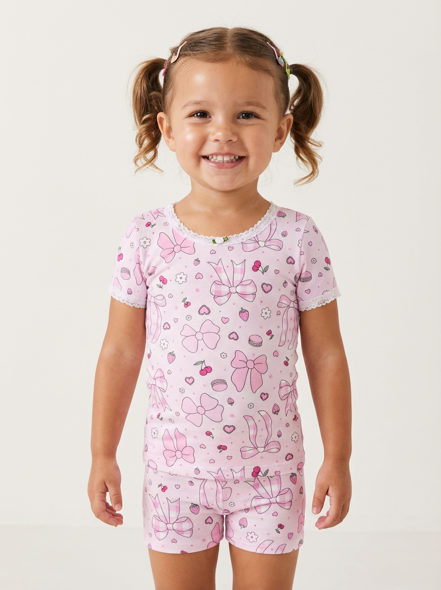 Summer Bows Short Sleeve PJ set