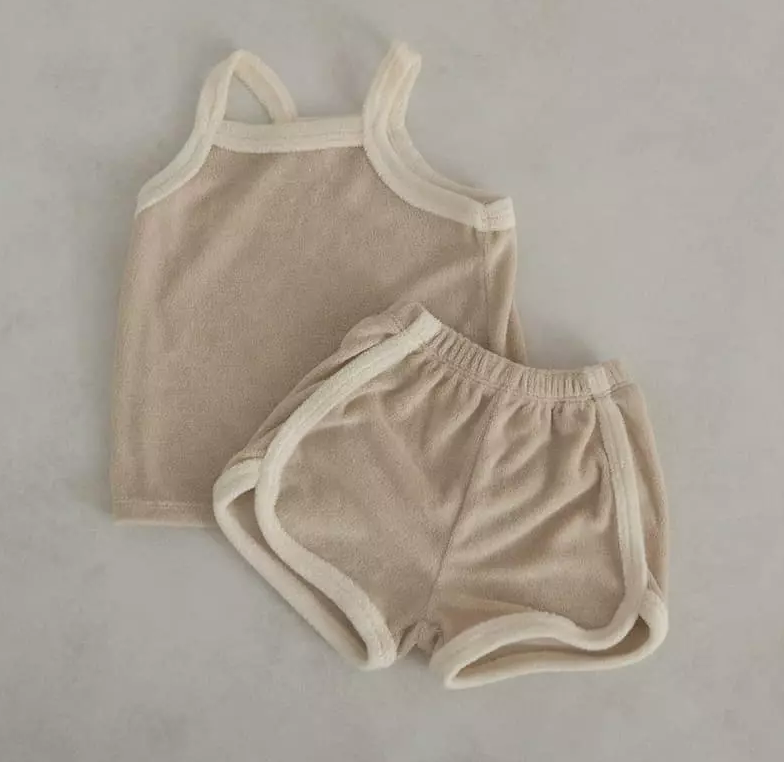 Contrast Terry short set