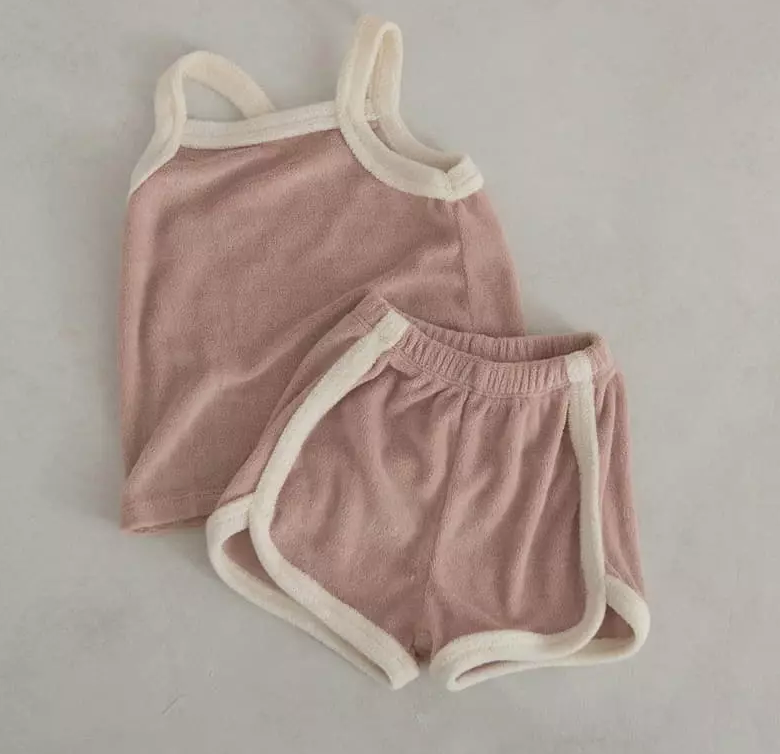 Contrast Terry short set