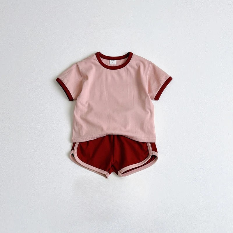 Raglan contrast short set
