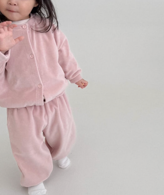 Velour cardigan set