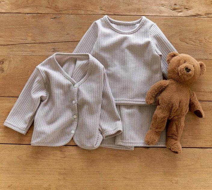 Waffle Cardigan Set