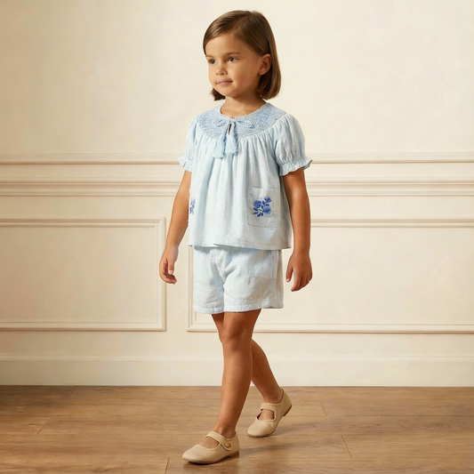 Smocked Top & Shorts Set
