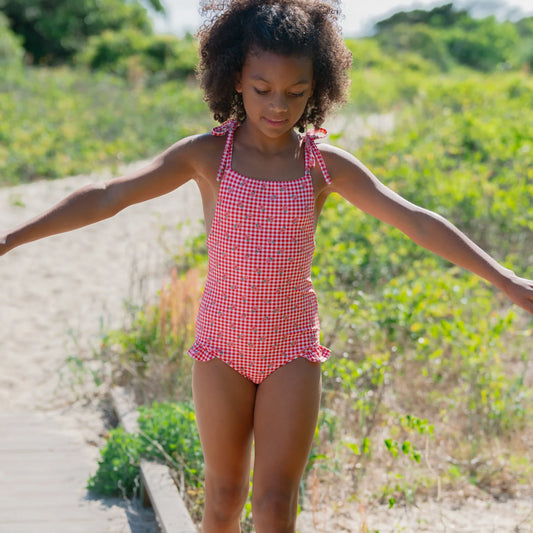 Floral Gingham One Piece