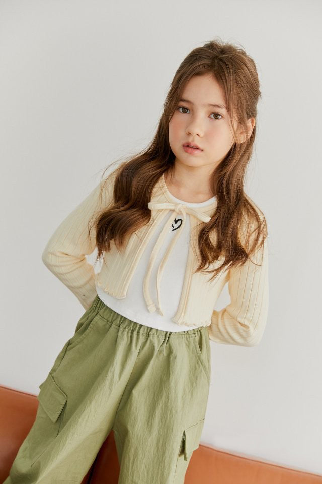 Ribbed tie front cardigan