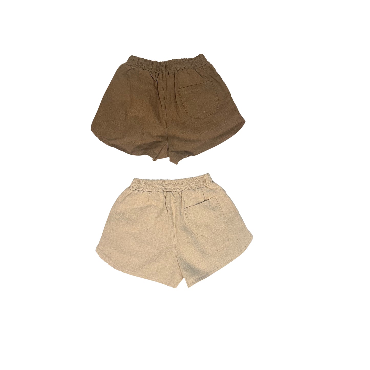 Linen shorts with pockets