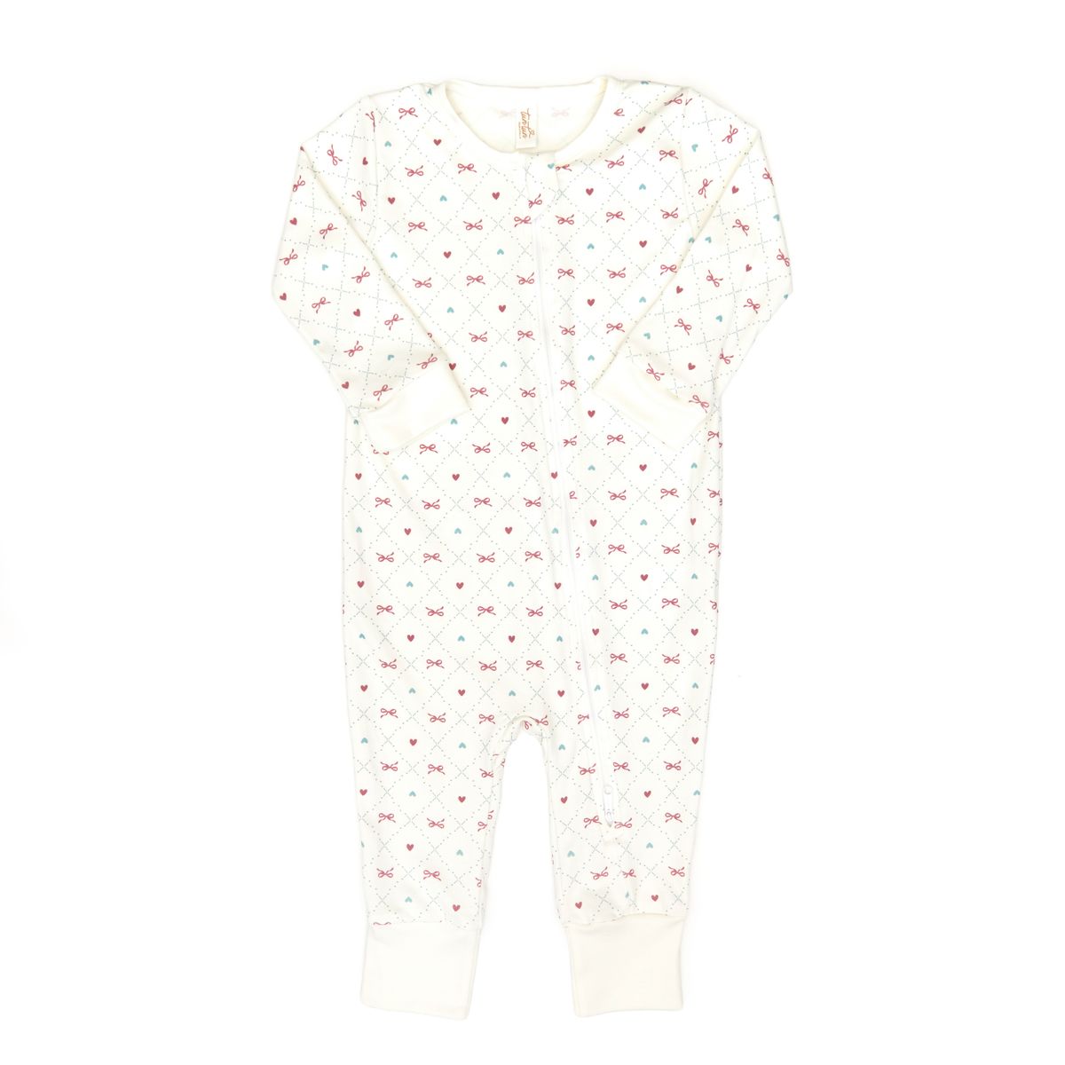Raspberry bow onesie