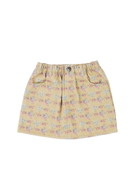 Floral Denim Skirt