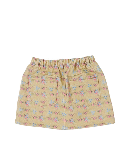 Floral Denim Skirt