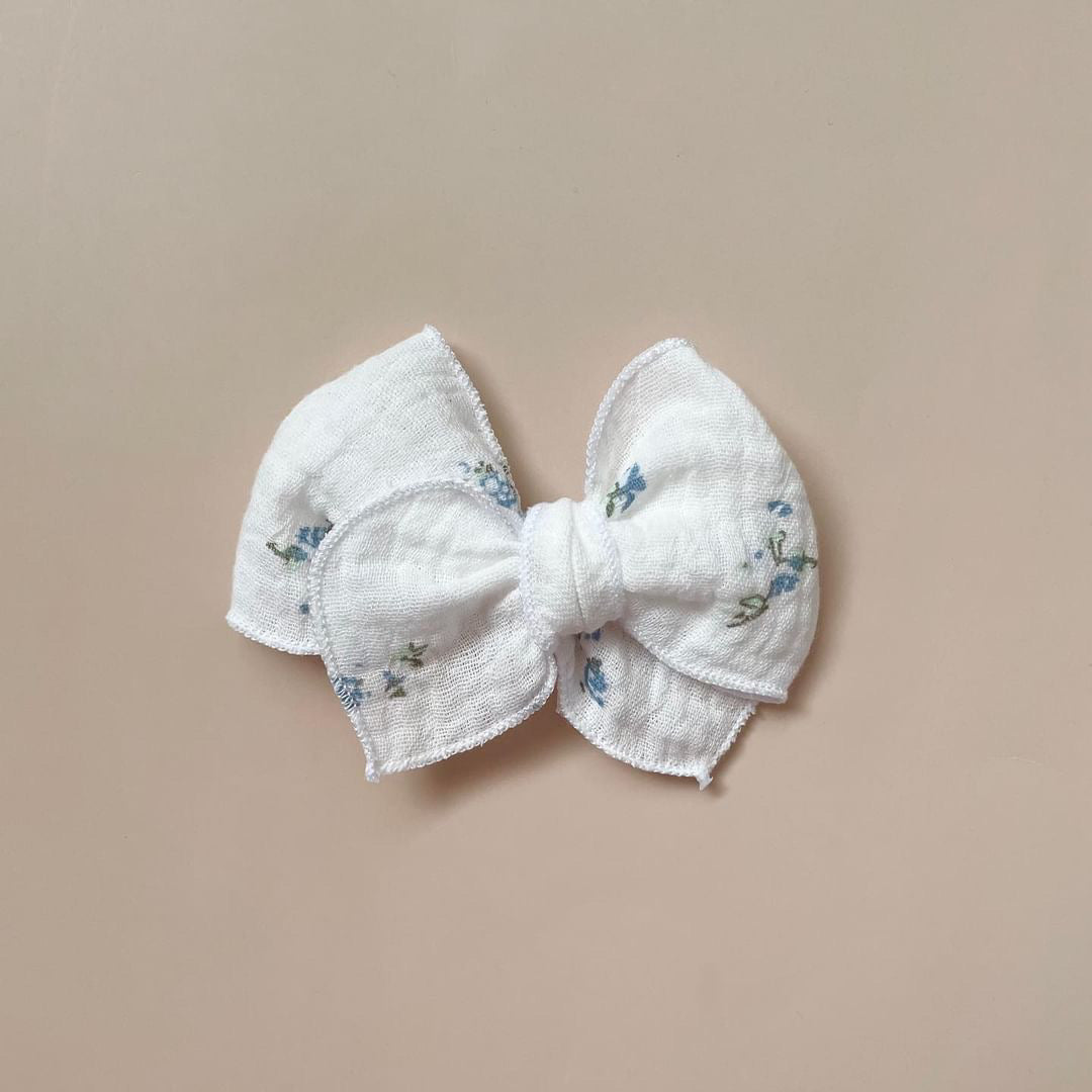 Blue florals bow