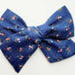 Navy Floral Bow