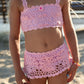 PREORDER-Pink Crochet Skirted Bikini
