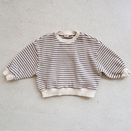 Waffle striped sweatshirt