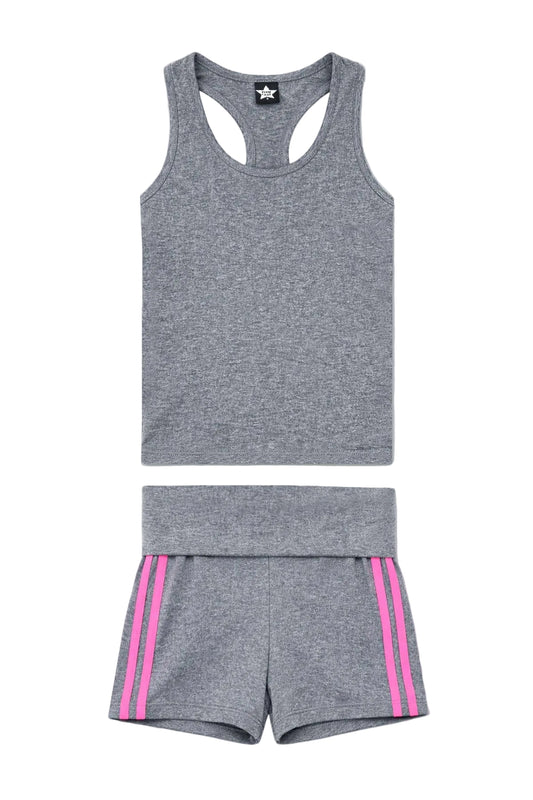 Striped Racerback Tank & Foldover Short