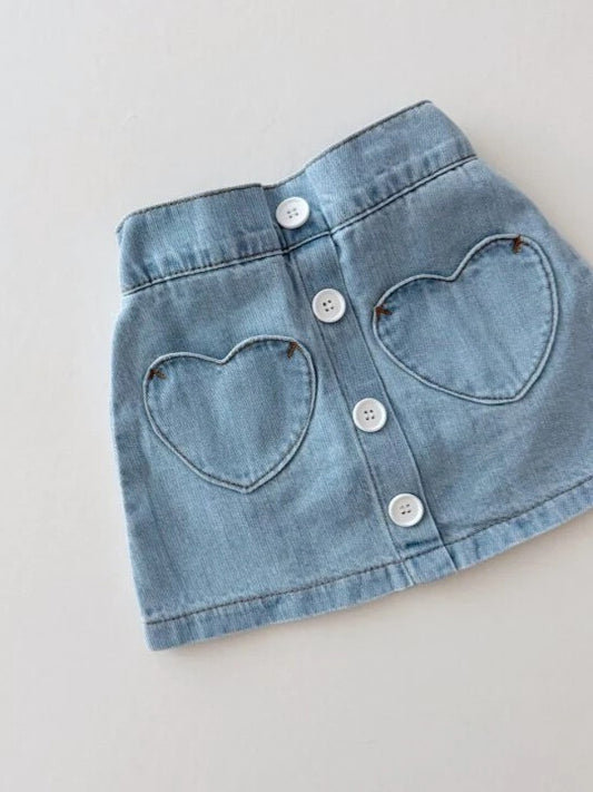 Heart Denim Skirt