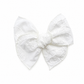 White Embroidered fable bow