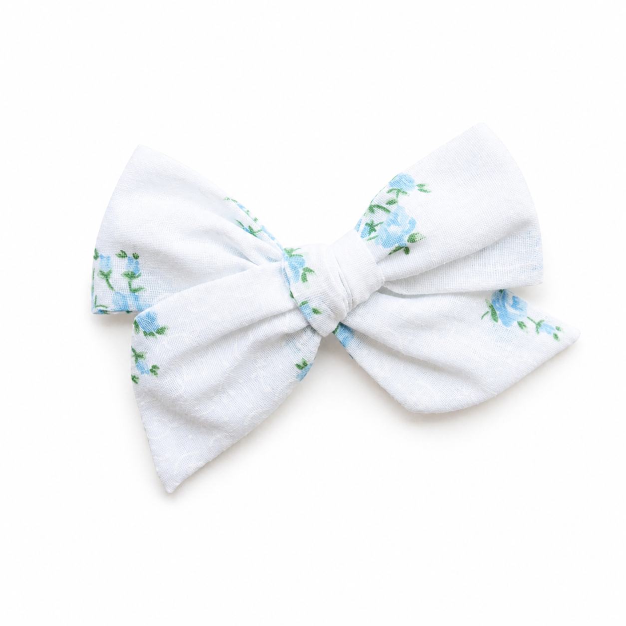 Blue Floral Bow