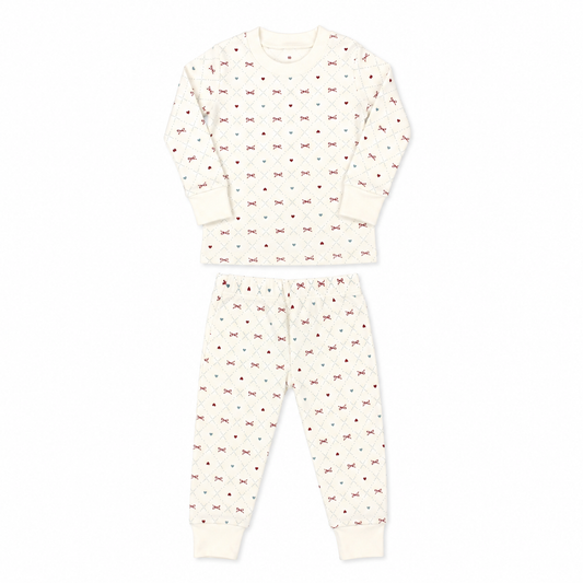 Raspberry bow Pajama Set