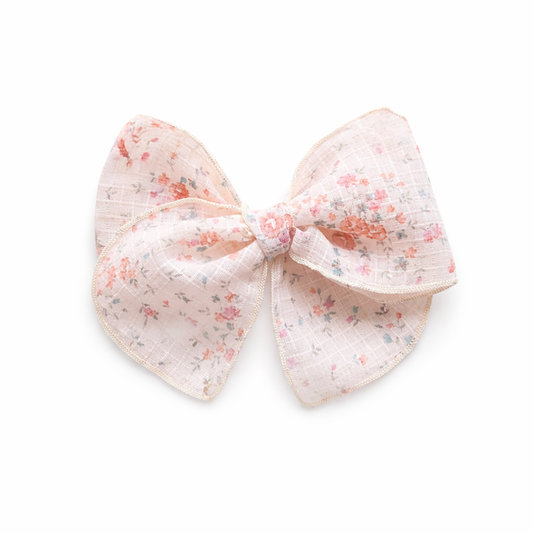 Peach Grid Bow