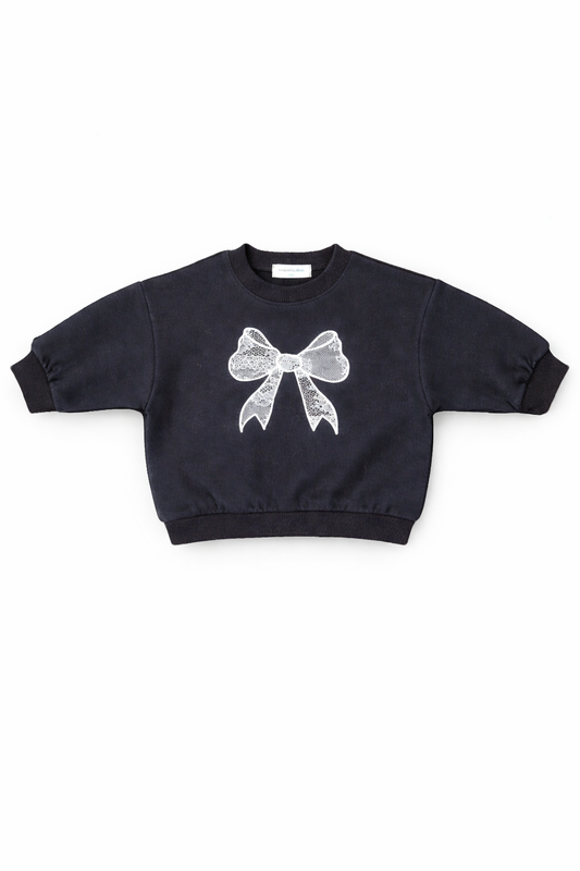 Lace bow sweatshirt