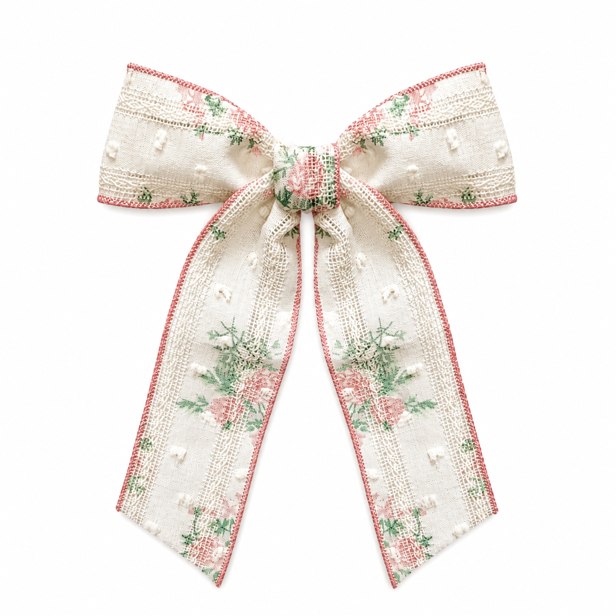 Vintage Floral long tail bow