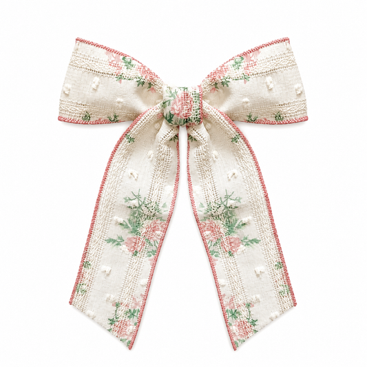 Vintage Floral long tail bow