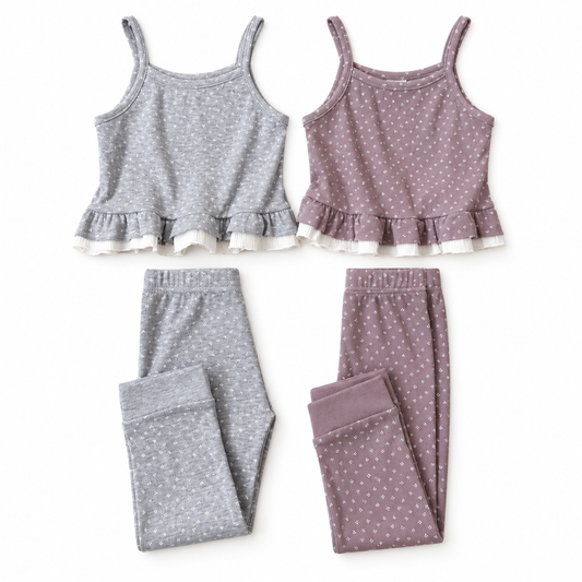 Tiny Flower ribbed set