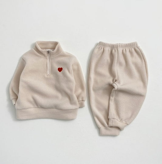 Fleece half zip set