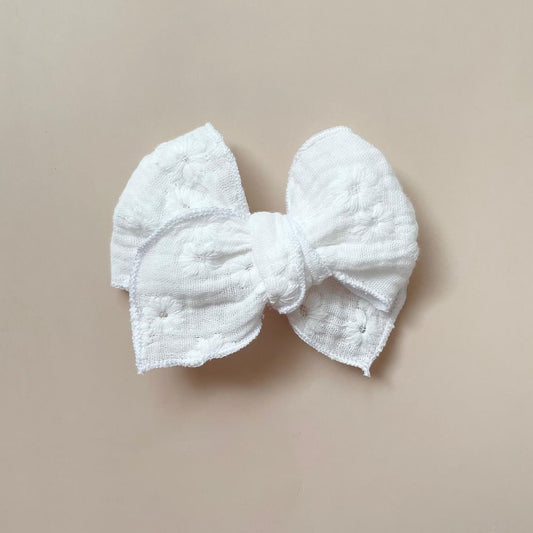 White florals bow