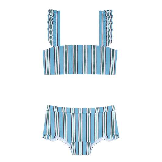 Blue Stripe Bandeau Bikini