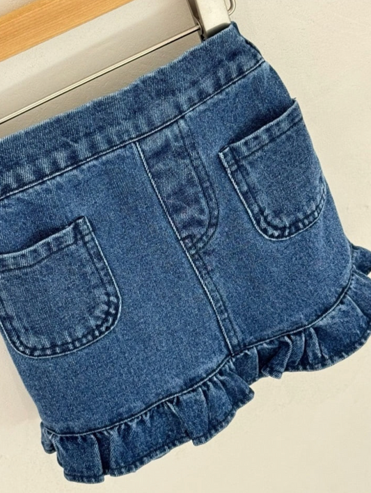 Frill Denim Skirt