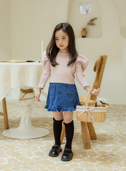 Frill Denim Skirt