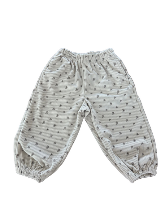 Floral corduroy jogger pants