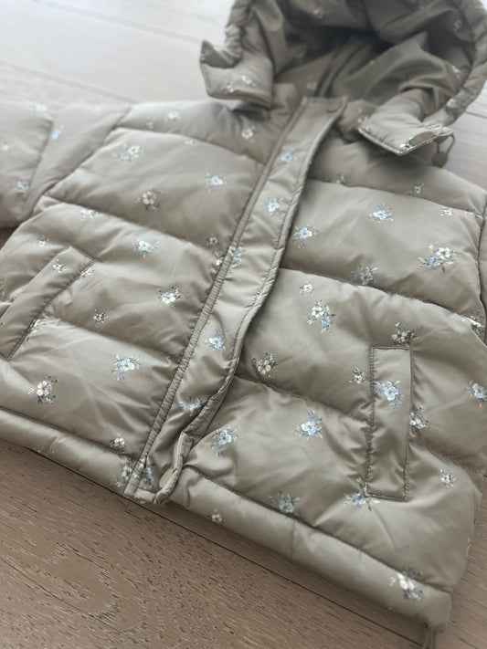 Nell Floral Puffer coat w/ detachable hood