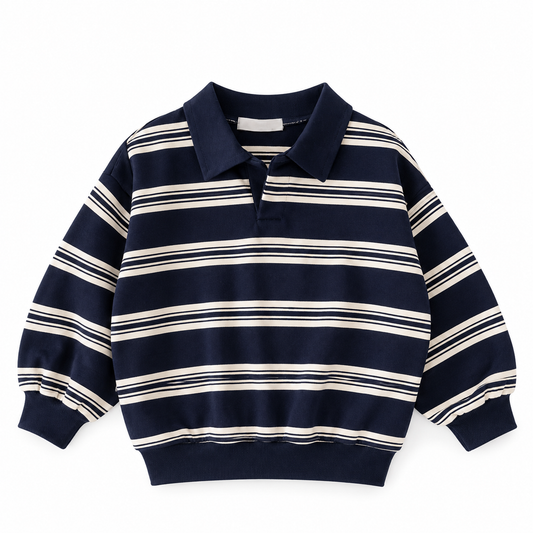 Navy Santi Collar Sweatshirt