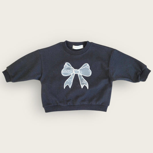 Lace bow sweatshirt