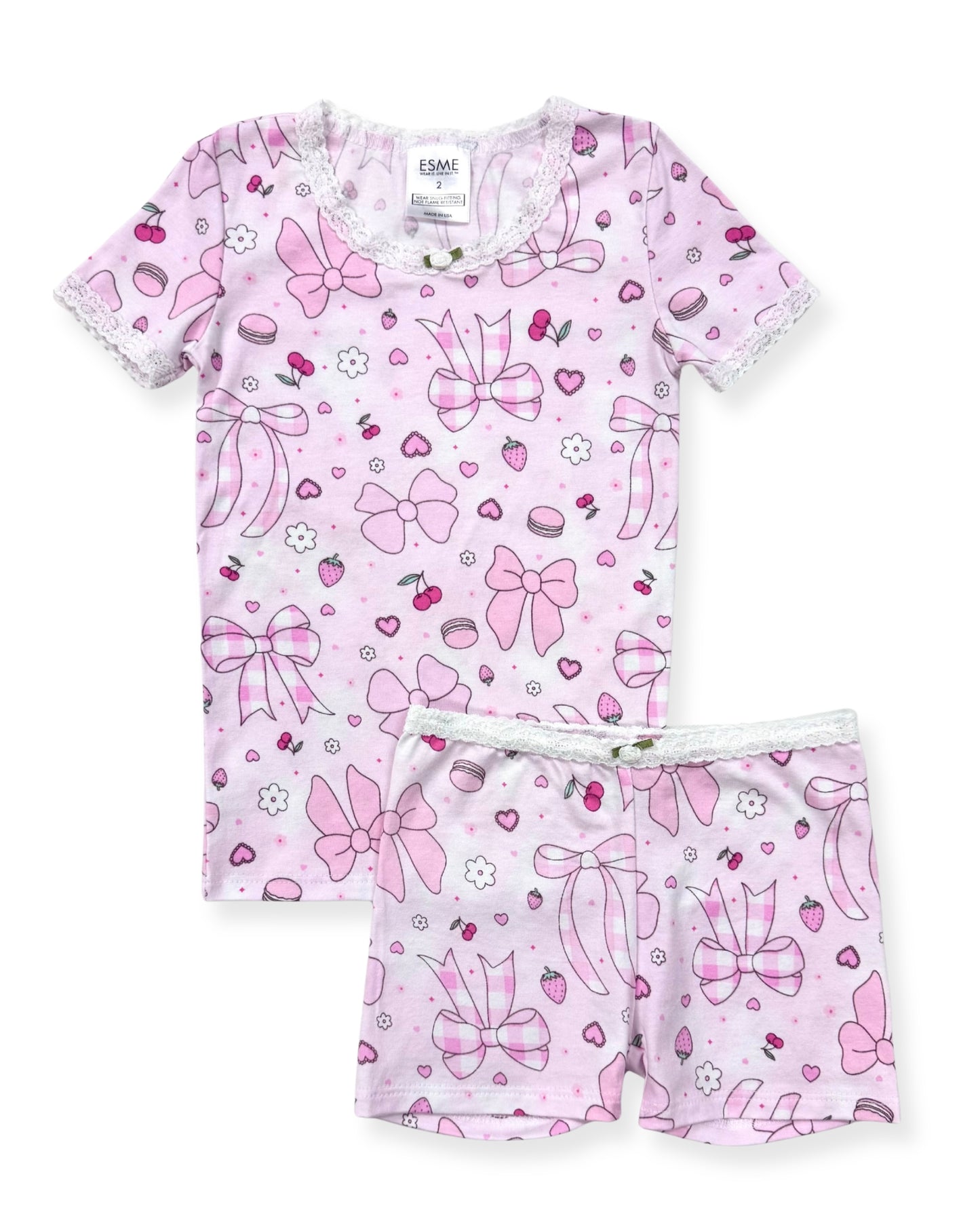 Summer Bows Short Sleeve PJ set
